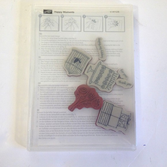 Stampin' Up! Happy Moments Rubber Stamp Set of 7 Tags Retired Sale-A-Bration - Picture 7 of 9